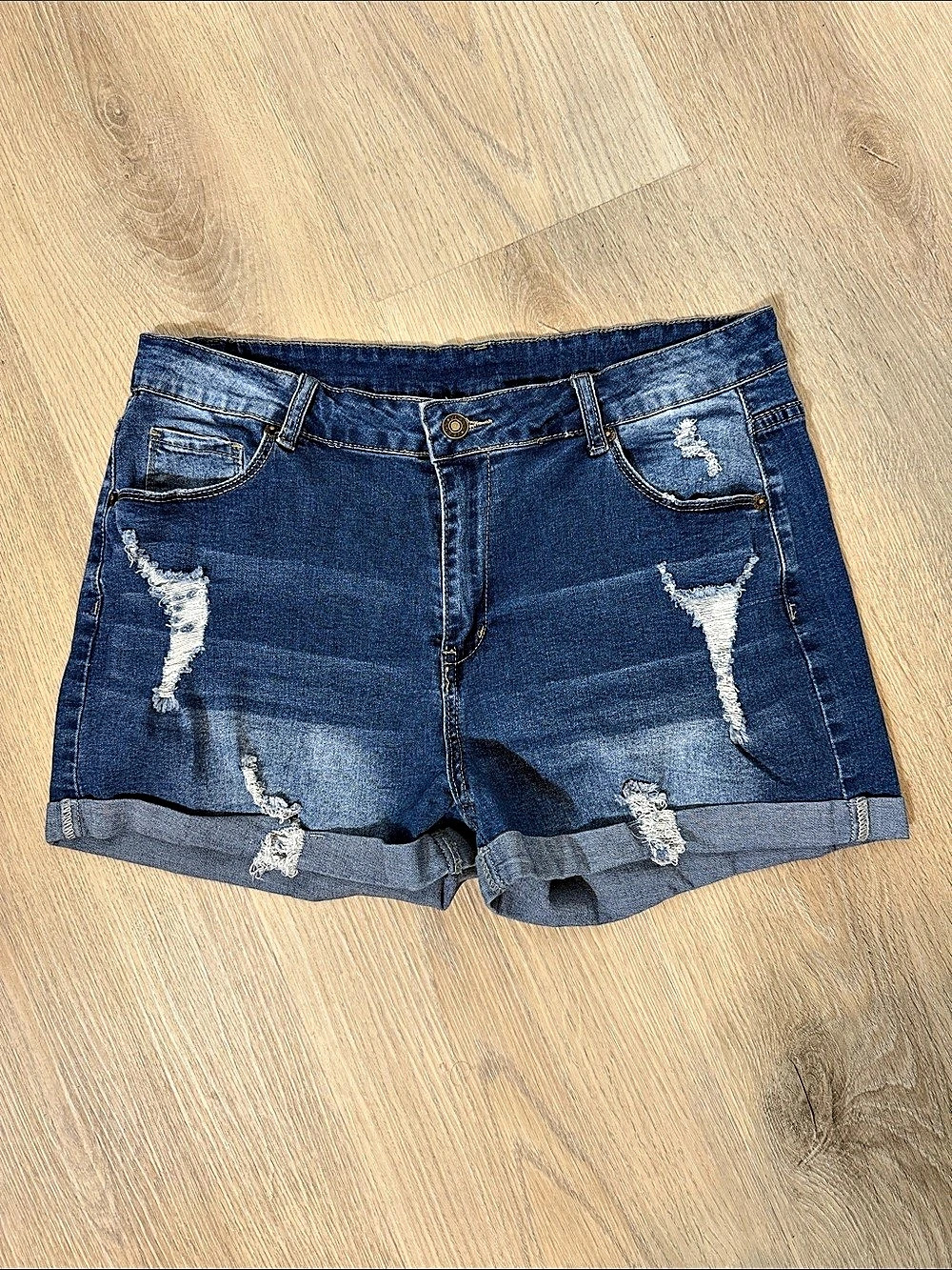 Soft Distressed Denim Jean Shorts Size XL
